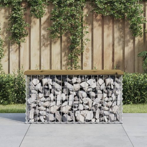 vidaXL impregnált fenyőfa gabion kerti pad 83 x 31,5 x 42 cm