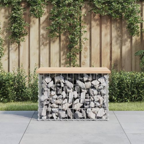 vidaXL tömör fenyőfa gabion kerti pad 63x44x42 cm