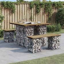   vidaXL impregnált fenyőfa gabion kerti pad 100 x 102 x 72 cm