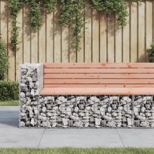   vidaXL tömör duglászfenyő gabion kerti pad 122 x 71 x 65,5 cm