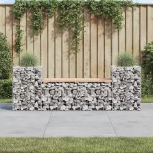   vidaXL tömör duglászfenyő gabion kerti pad 183x41x60,5 cm