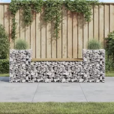   vidaXL tömör impregnált fenyőfa gabion kerti pad 183x41x60,5 cm
