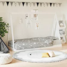 vidaXL fehér tömör fenyőfa gyerekágykeret 80 x 200 cm
