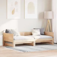   vidaXL Kihúzható nappali ágy Barna 203,5 x 184 x 56,5 cm Tömör fenyőfa