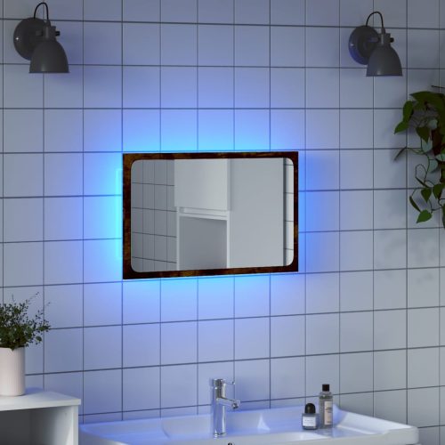 vidaXL sonoma tölgy szerelt fa LED-es fürdőszobatükör 60 x 8,5 x 38 cm