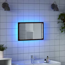   vidaXL barna tölgy szerelt fa LED-es fürdőszobatükör 60 x 8,5 x 38 cm