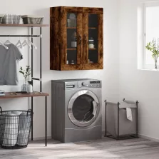   vidaXL füstös tölgy szerelt fa fali szekrény 69,5 x 34 x 90 cm