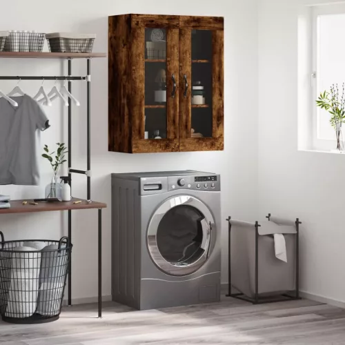 vidaXL füstös tölgy szerelt fa fali szekrény 69,5 x 34 x 90 cm