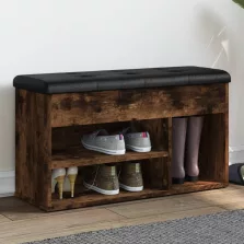   vidaXL füstös tölgy színű szerelt fa cipőtároló pad 82 x 32 x 45,5 cm