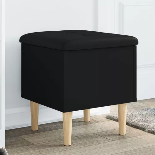 vidaXL fekete szerelt fa tárolópad 42x42x46 cm