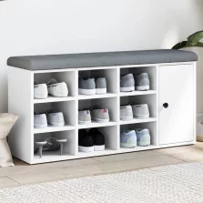 vidaXL fehér szerelt fa cipőtároló pad 102 x 32 x 50 cm