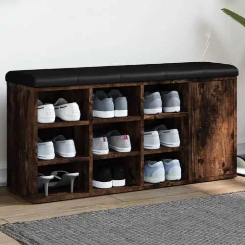 vidaXL füstös tölgy színű szerelt fa cipőpad 102 x 32 x 50 cm