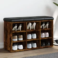   vidaXL füstös tölgy színű szerelt fa cipőpolc 82 x 32 x 50 cm