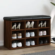   vidaXL barna tölgy színű szerelt fa cipőtároló pad 82 x 32 x 50 cm
