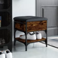   vidaXL füstös tölgy színű szerelt fa cipőtároló pad 42 x 42 x 45 cm