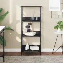 vidaXL fekete szerelt fa könyvespolc 50 x 33 x 117,5 cm