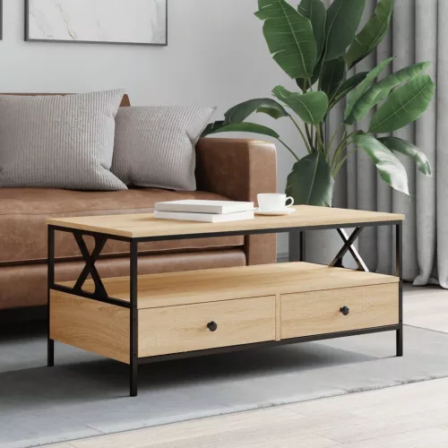 vidaXL sonoma tölgy színű szerelt fa dohányzóasztal 100 x 51 x 45 cm