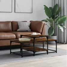   vidaXL füstös tölgy színű szerelt fa dohányzóasztal 102 x 60 x 45 cm