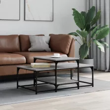   vidaXL szürke sonoma színű szerelt fa dohányzóasztal 102 x 60 x 45 cm