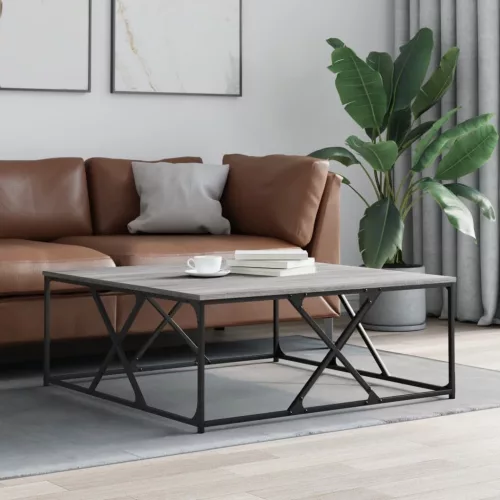 vidaXL szürke sonoma színű szerelt fa dohányzóasztal 100x100x40 cm