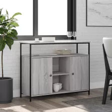   vidaXL szürke sonoma színű szerelt fa tálalószekrény 100 x 35 x 80 cm