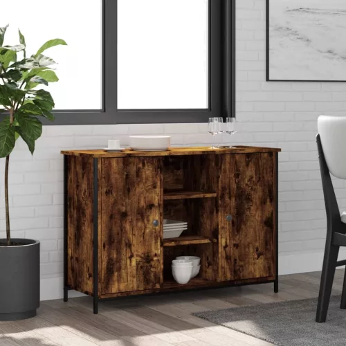 vidaXL füstös tölgy színű szerelt fa tálalószekrény 100 x 35 x 70 cm