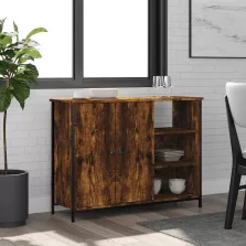   vidaXL füstös tölgy színű szerelt fa tálalószekrény 100 x 33 x 75 cm