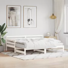   vidaXL fehér tömör fenyőfa kihúzható kanapéágy 90 x 200 cm