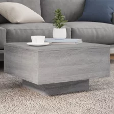   vidaXL szürke sonoma színű dohányzóasztal LED-lámpákkal 55x55x31 cm