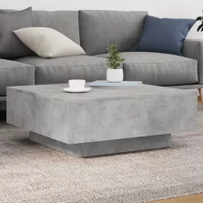   vidaXL betonszürke szerelt fa dohányzóasztal 80 x 80 x 31 cm
