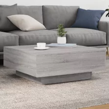   vidaXL szürke sonoma színű szerelt fa dohányzóasztal 80 x 80 x 31 cm