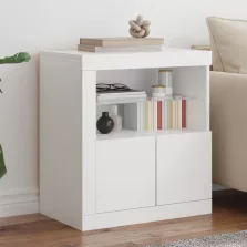   vidaXL fehér tálalószekrény LED-világítással 60,5 x 37 x 67 cm