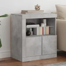   vidaXL betonszürke tálalószekrény LED-világítással 60,5 x 37 x 67 cm