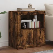   vidaXL füstös tölgy színű tálalószekrény LED-ekkel 60,5 x 37 x 67 cm