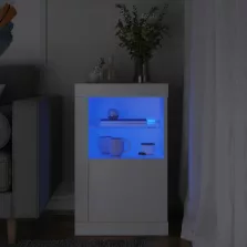   vidaXL fehér szerelt fa tálalószekrény LED-világítással