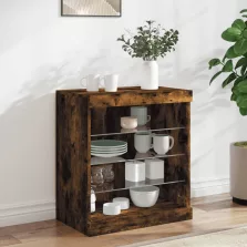   vidaXL füstös tölgy színű tálalószekrény LED-ekkel 60,5 x 37 x 67 cm