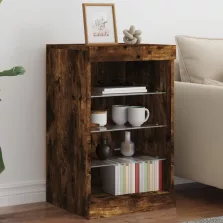   vidaXL füstös tölgy színű tálalószekrény LED-ekkel 41 x 37 x 67 cm