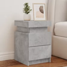   vidaXL 2 db betonszürke éjjeliszekrény LED-világítással 35x39x55 cm