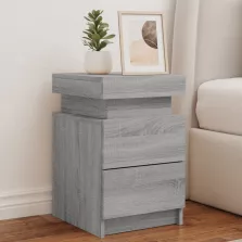   vidaXL szürke sonoma színű éjjeliszekrény LED-világítással 35x39x55 cm
