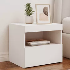   vidaXL fehér éjjeliszekrény LED-világítással 50 x 40 x 45 cm