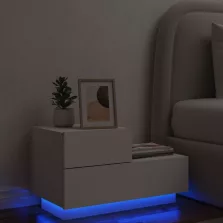   vidaXL fehér éjjeliszekrény LED-világítással 70 x 36 x 40,5 cm