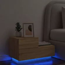   vidaXL sonoma tölgy színű éjjeliszekrény LED-ekkel 70 x 36 x 40,5 cm