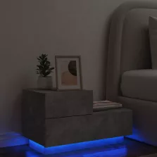   vidaXL betonszürke éjjeliszekrény LED-fényekkel 70x36x40,5 cm