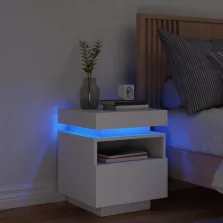   vidaXL fehér éjjeliszekrény LED-világítással 40 x 39 x 48,5 cm