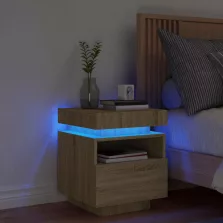   vidaXL sonoma tölgy színű éjjeliszekrény LED-ekkel 40 x 39 x 48,5 cm