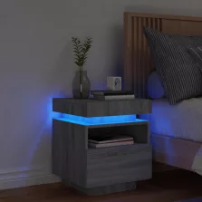   vidaXL szürke sonoma éjjeliszekrény LED-világítással 40 x 39 x 48,5 cm