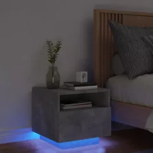   vidaXL betonszürke éjjeliszekrény LED-világítással 40 x 39 x 37 cm