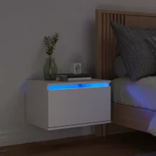   vidaXL fehér falra szerelhető éjjeliszekrény LED-világítással