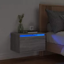   vidaXL fali szürke sonoma tölgy éjjeliszekrény LED fényekkel
