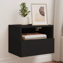   vidaXL 2 db fekete szerelt fa fali TV-szekrény 40 x 30 x 30 cm